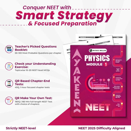 PW Yakeen For NEET Droppers Physics Modules with Solutions Combo Set of 8 Books (2026 Edition)