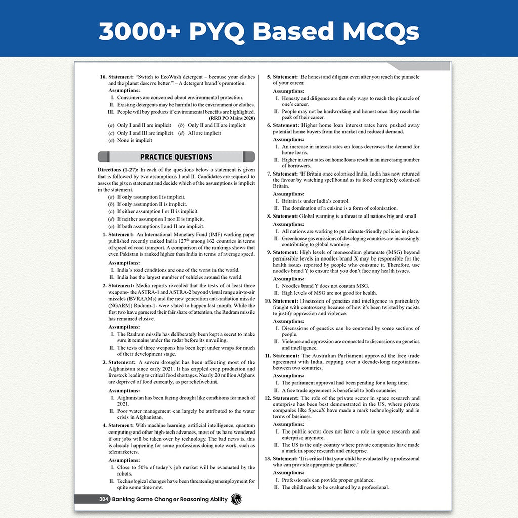 Banking Game Changer Reasoning Ability Prepnotes & 3000+ PYQs By Sachin Sir For 2026-27 Exams | Chapterwise Theory with 15 Online CBT Tests | IBPS PO & Clerk, SBI PO & Clerk, RRB PO & Clerk Exams