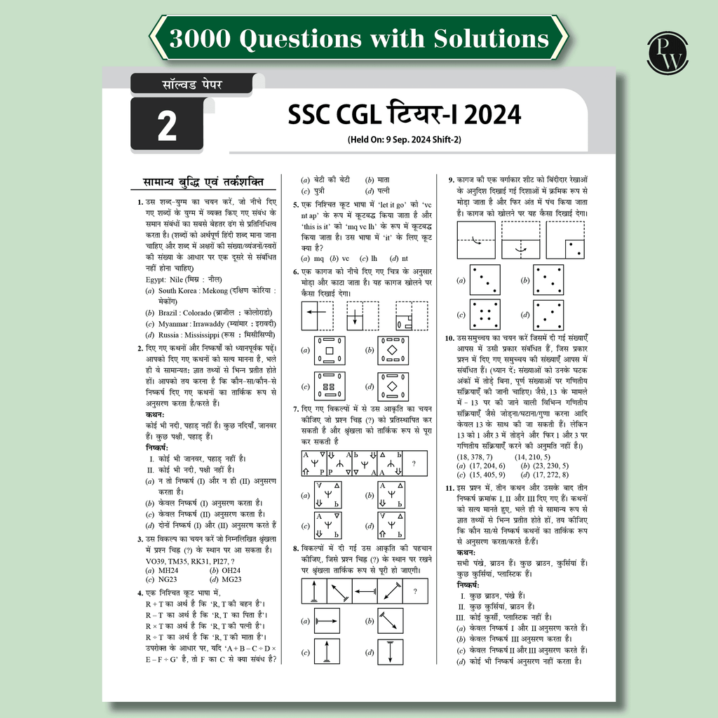 30 SSC CGL (Combined Graduate Level) Tier 1 Previous Year Solved Papers (2018-2024) with 5 Online Mock Tests For Exam 2025-2026 | Yearwise PYQs | Fully Solved | Hindi Edition