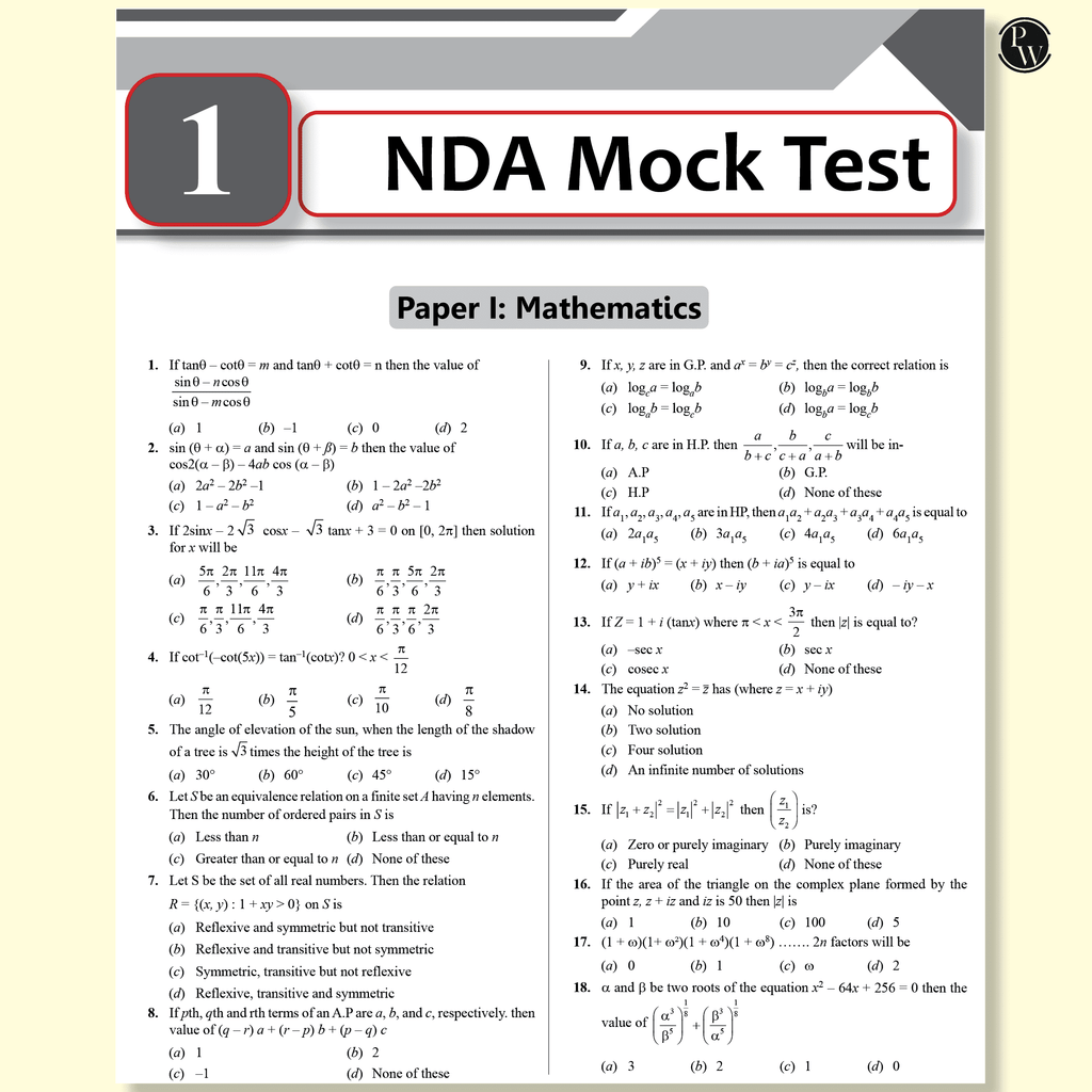 UPSC NDA/NA National Defence Academy Naval Academy 10 Previous Year Solved Papers 2019-2024 & 10 Mock Tests with 20 OMR Sheets l Mathematics and General Ability For NDA Exams 2024-2025