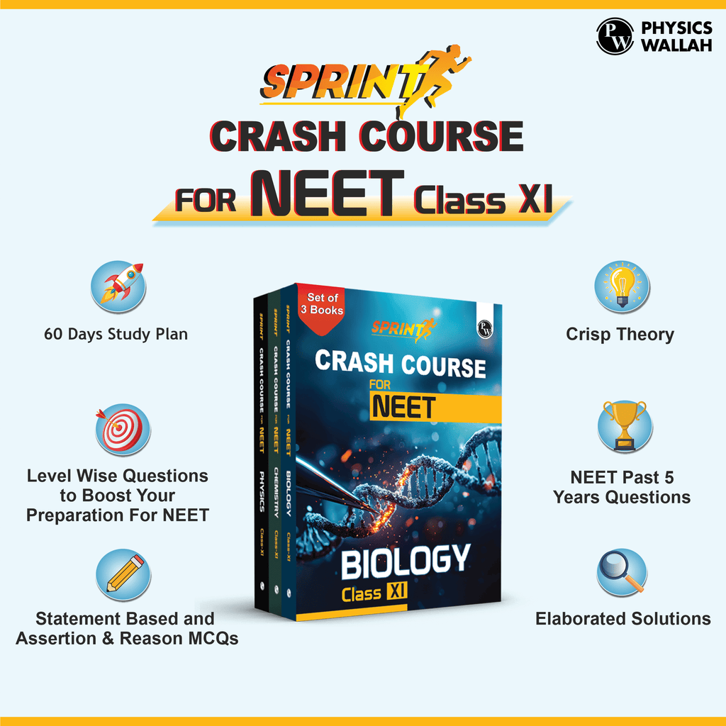 Sprint NEET Crash Course Class 11 Combo Set of 3 Books l Physics, Chemistry, Biology For 2024-2025 Exams l 60 Days Study Plan l Crisp Theory & Level-wise Questions