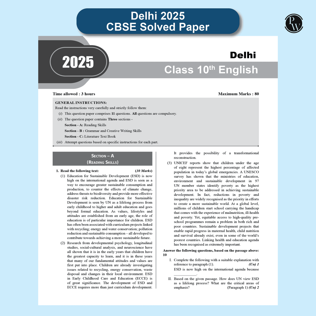 CBSE Class 10 PYQs - Past 10 Years Solved Papers For 2025-2026 Exams | Delhi & Outside Delhi Science, Mathematics, Social Science, English | NCERT Reference with Steps Marking