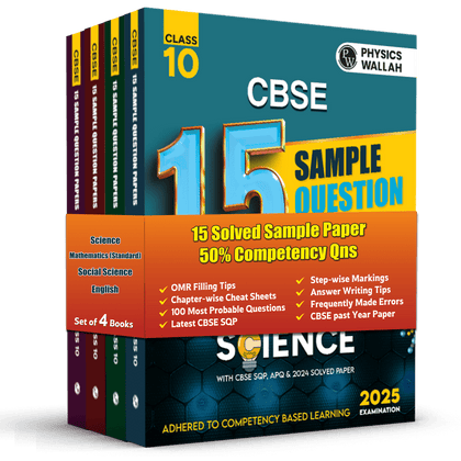 CBSE 15 New Pattern Sample Paper Class 10 Science, Maths (Std), English & Social Science Combo Set of 4 Books for 2025 Board Exam | 50% Competency Based Questions
