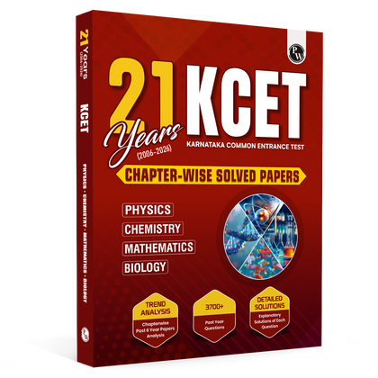 PW 21 Years KCET PYQ - Karnataka CET Chapterwise Solved Papers (2006 - 2026) KCET PYQ Book | Physics, Chemistry, Mathematics and Biology For Engineering 2027 Exam