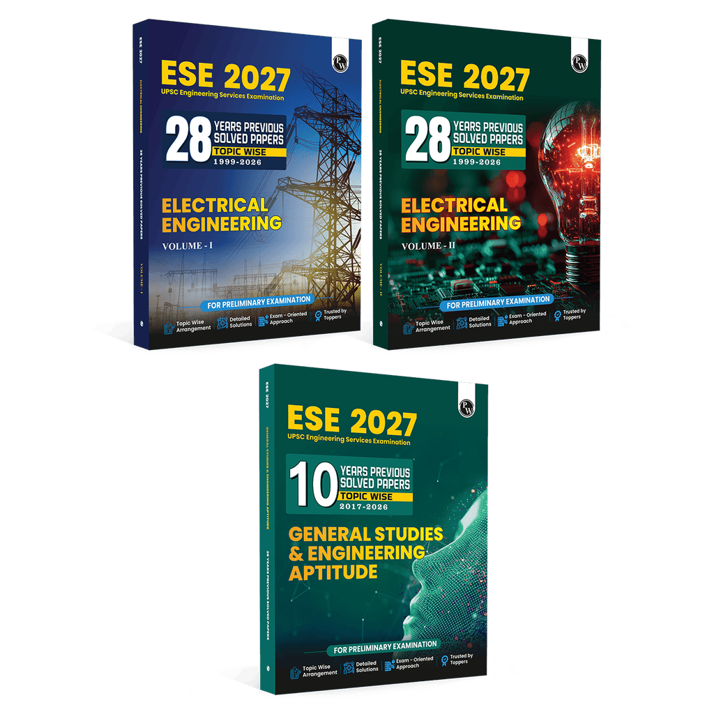UPSC ESE 2027 Topicwise Previous Years Solved Questions Electrical Engineering Preliminary Examination Volume 1 & 2 and General Studies & Engineering Aptitude Combo Set of 3 Books