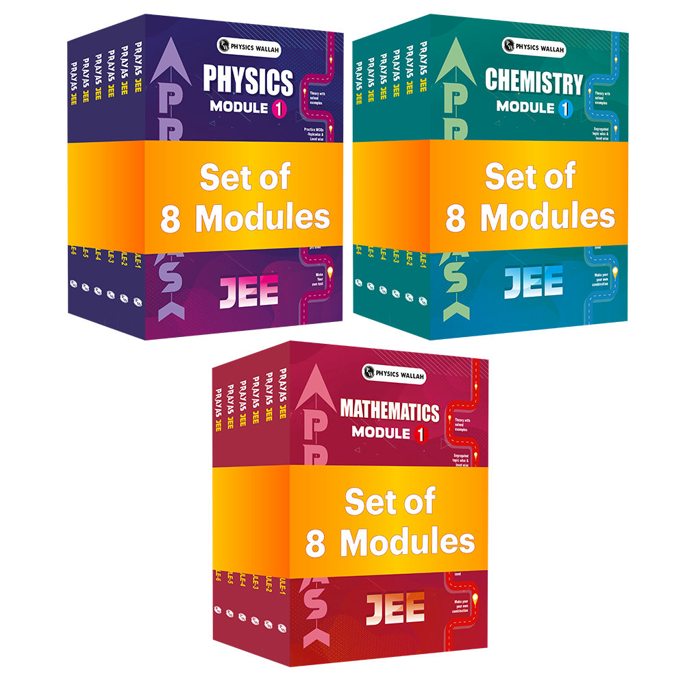 PW Prayas For JEE Main & Advanced Droppers Physics, Chemistry and Mathematics Modules with Solutions Combo Set of 24 Books (2026 Edition).