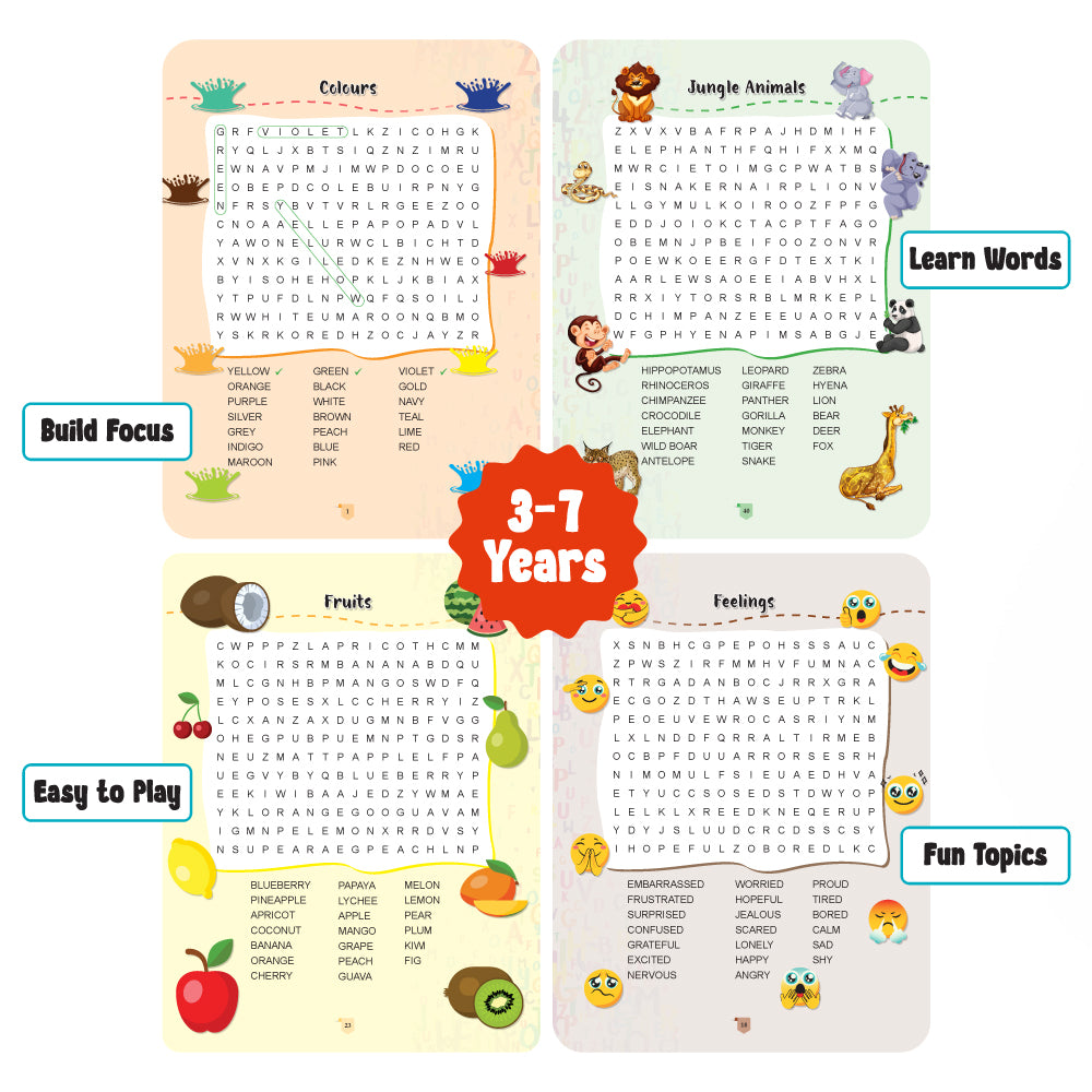 2000+ Word Search & Crossword Activity Book for Kids | Vocabulary & Spelling