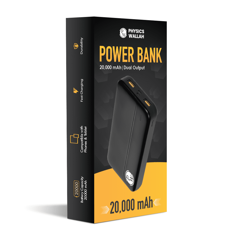 PW 20,000 mAh Power Bank | Dual USB Output Ports | Micro USB & Type C Input