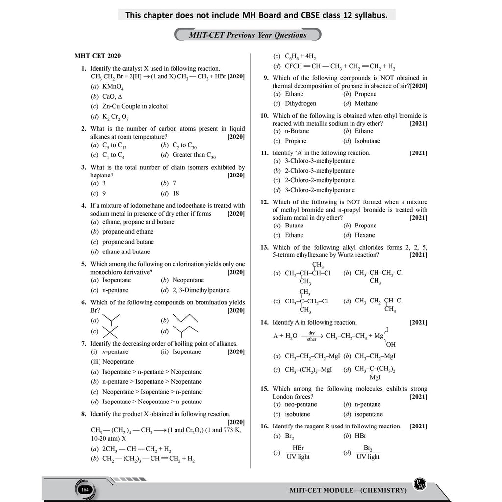 PW Maharashtra Board MHT-CET Chemistry Question Bank & Solution Booklet Set of 2 Books | Theory plus PYQs of MHCET, CBSE & MH Boards | Detailed Solution Explanations