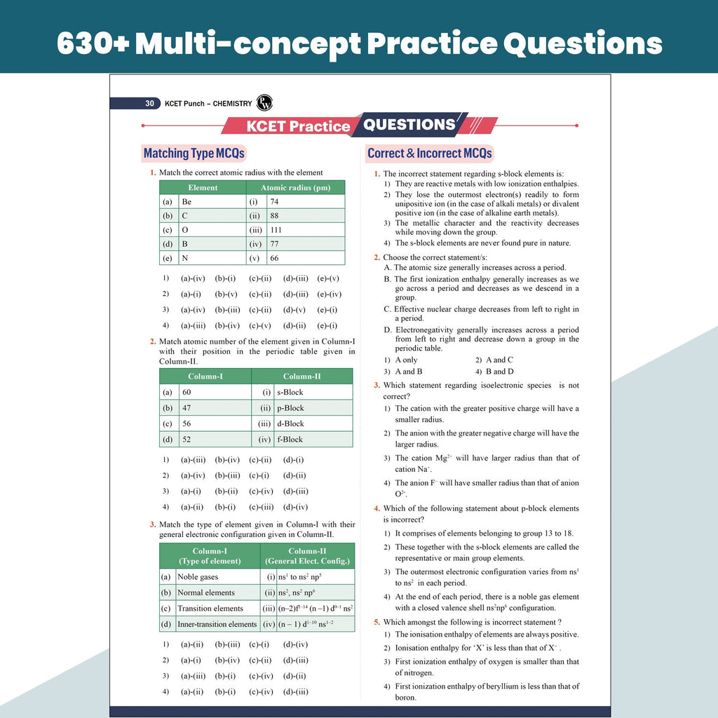 PW Karnataka CET (KCET) Objective NCERT Punch Chemistry For KCET 2027 Exam l Topicwise Theory with 2650+ MCQs | KCET 10 Years PYQs and Mock Tests