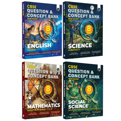PW Class 8 New NCERT Concept & Question Bank Science Curiosity, English Poorvi, Maths Ganita Prakash I & II, Social Science Exploring Society: India & Beyond Part 1 Combo of 4 Books For 2026 Exams