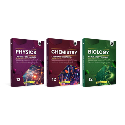 Academy Grade 12 Laboratory Manual Biology, Physics and Chemistry Combo Set of 3 Books As Per The National Education Policy 2020 | Experiments, Discussion Questions, Viva Voce