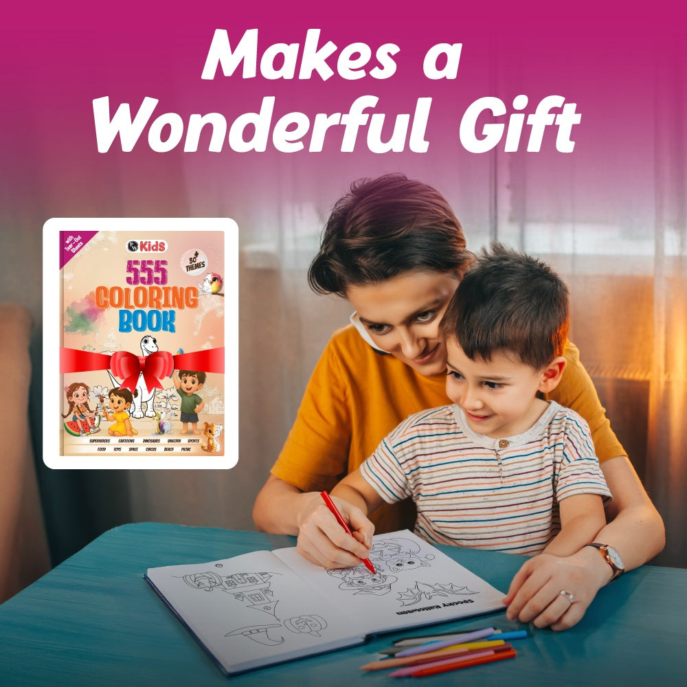 555 Coloring Book for Kids 2 to 5 Years | 30 + Themes for Crayons, Pencil, Coloring, Painting, Sketch Book & Drawing Book | Jumbo Colouring Book, Screen Free Activities & Thoughtful Gifts for Kids