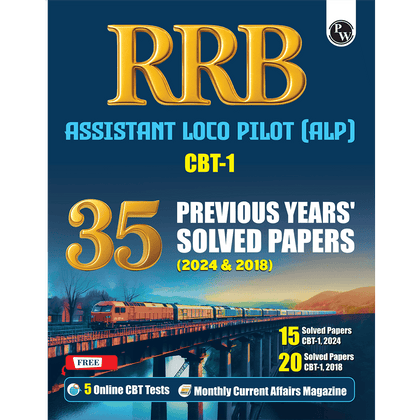 35 RRB Assistant Loco Pilot (ALP) CBT-1 Previous Year Solved Papers (2024 & 2018) with 5 Online Mock Tests For Exam 2025-2026 | Fully Solved PYQ | English Edition