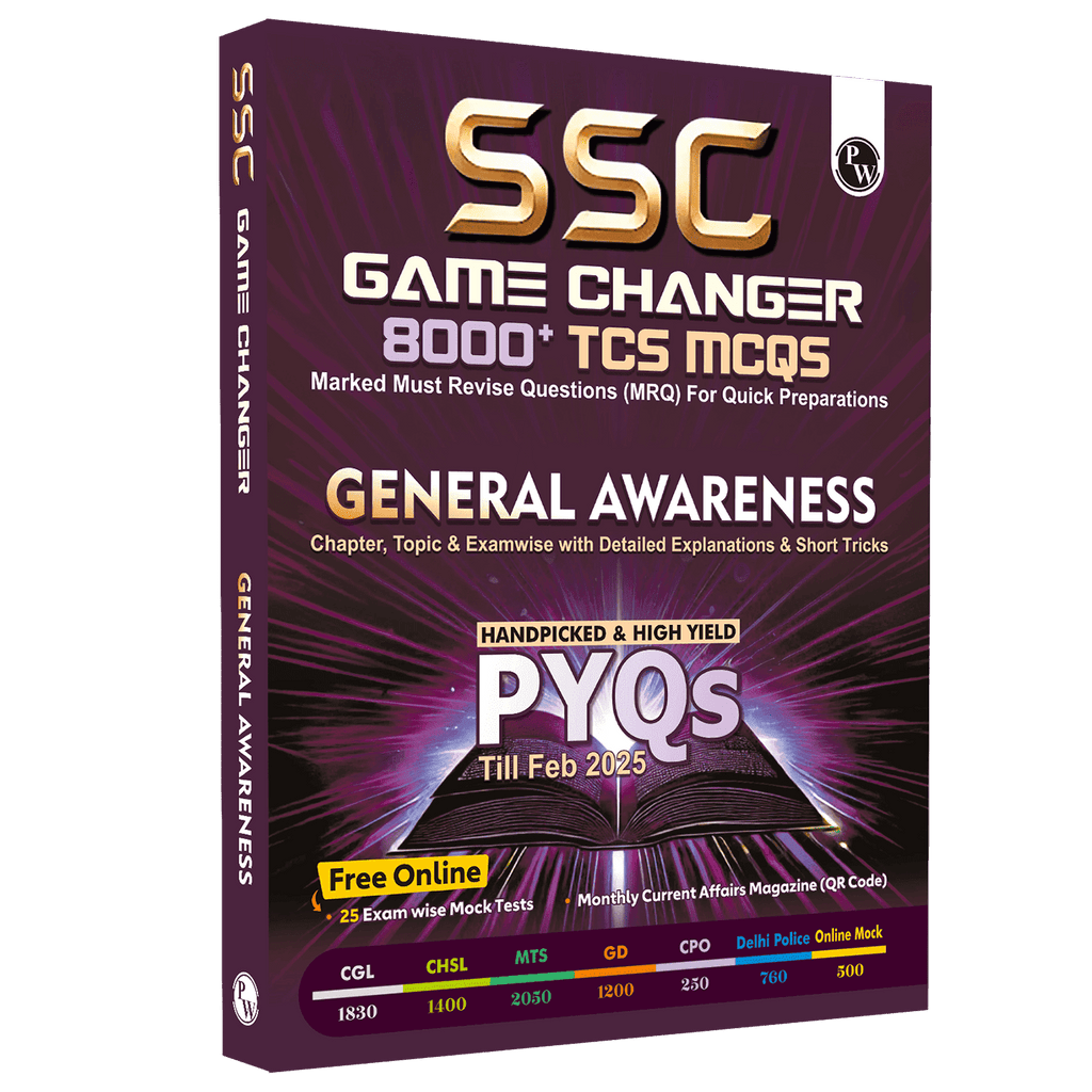 SSC General Awareness Game Changer 8000+ TCS MCQ For 2025 SSC Exams | Chapter, Topic & Exam-wise Previous Year Solved Questions (PYQs) | For CGL, CHSL, MTS, CPO, GD, Delhi Police, Steno