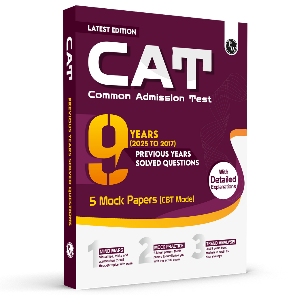 CAT 9 Years Chapterwise & Topicwise Previous Years Solved Questions (2025-2017) and 5 Mock Papers (CBT Mode) with Detailed Explanations | Included Mind Maps & Trend Analysis