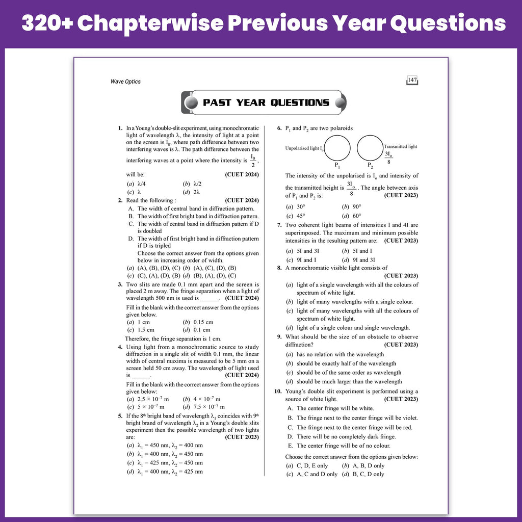 PW CUET UG Physics Book 2027 Chapterwise & Topicwise Question Bank | Chapterwise Theory & Mind Maps | Previous Year Solved Papers & Sample Papers