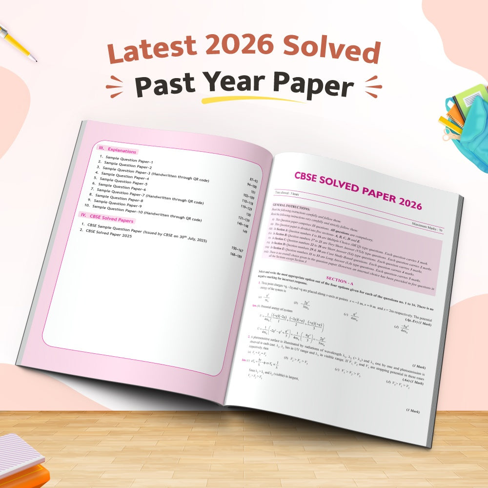 CBSE 12 Sample Question Papers Class 12 Physics For 2027 Board Exam (New Pattern) | 2026 Solved Paper, Chapterwise Mind Maps, Stepwise Marking