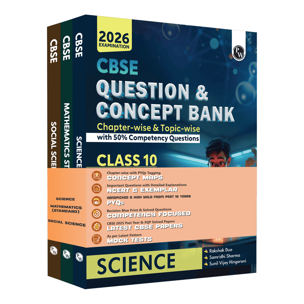 CBSE Question & Concept Bank (QCB) Class 10 Science, Mathematics (Standard) and Social Science Combo Set of 3 Books Chapterwise & Topicwise Solved Questions For 2026 Exams