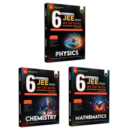 JEE Main 6 Years (2019-2024) Physics, Chemistry, Mathematics Set of 3 Books All Shifts Online Previous Years Solved Papers Chapterwise and Topicwise PYQs For JEE Main 2025 Exams