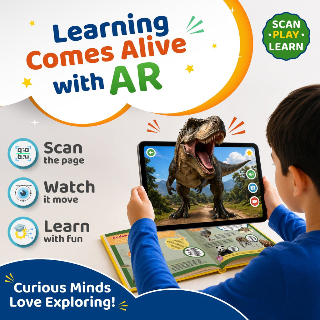 First Encyclopedia Life on Earth with AR (Augmented Reality) - Human Body, Animals & Plants For Kids, Early Learning Activity Book, Encyclopedia For Kids