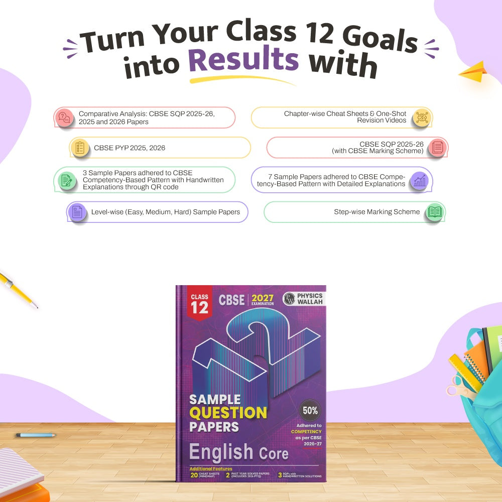 CBSE 12 Sample Question Papers Class 12 English Core For 2027 Board Exam (New Pattern) | 2026 Solved Paper, Chapterwise Mind Maps, Stepwise Marking