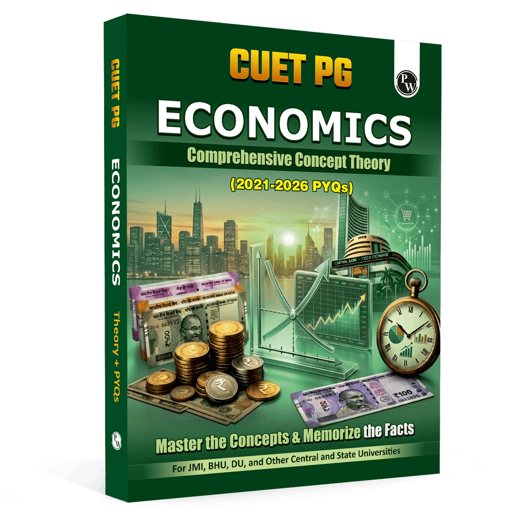PW CUET PG Economics PYQ 6 Years and Concept Theory Book (2026-2021) | Ideal for JMI, BHU, DU, & Other Central & Universities