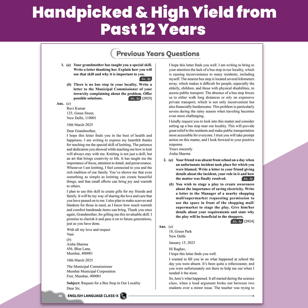 PW ICSE Class 10 Question & Concept Bank English Paper 1 (Language) for 2027 Exam | Chapterwise & Topicwise By Nupur Sharma | Reading, Writing & Grammar Skills | Important Practice Questions
