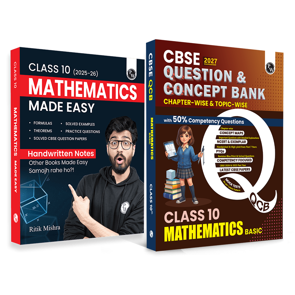 CBSE Class 10 Mathematics Made Easy Handwritten Notes with Question & Concept Bank (QCB) Basic Maths By Ritik Mishra Combo Set of 2 Books For 2026-27 Board Exams