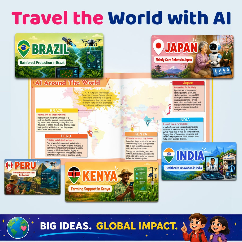 AI Book - The World Encyclopedia For Kids | AI Books for Beginners | AI Ideas, Real-life Fun Facts, Explore AI in Daily Life and Brain Activity Book for Kids 6 - 11 Years