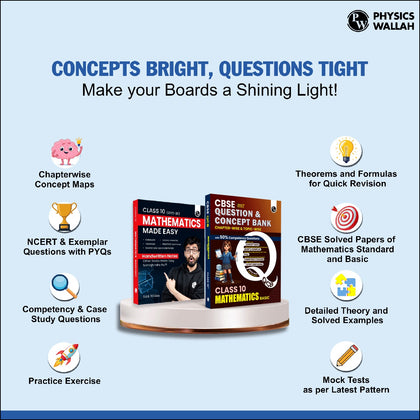 CBSE Class 10 Mathematics Made Easy Handwritten Notes with Question & Concept Bank (QCB) Basic Maths By Ritik Mishra Combo Set of 2 Books For 2026-27 Board Exams