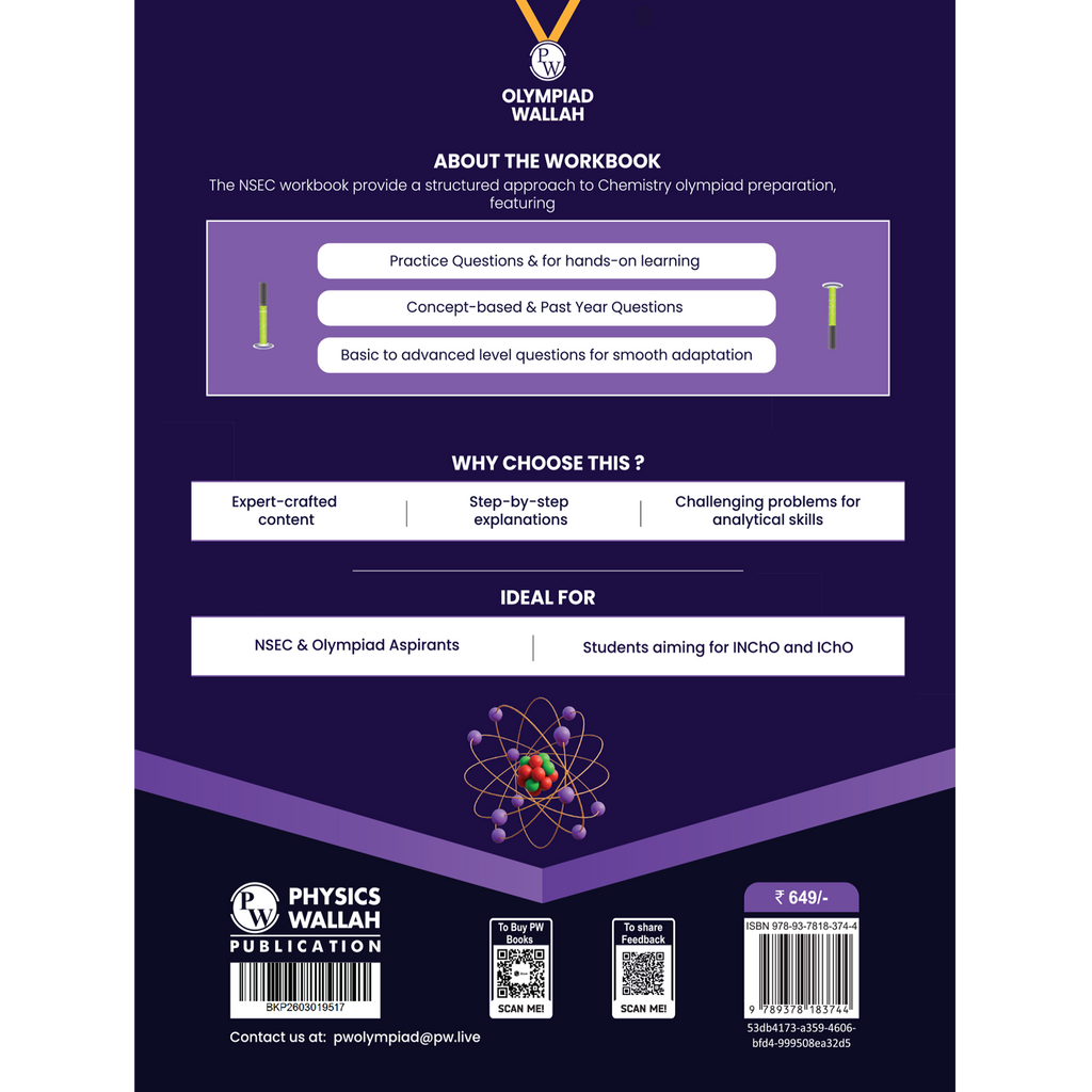 Olympiad Wallah NSEC Class 12 Advanced  Chemistry (Part 2) For 2026 | For NSEC, INChO & IChO Exam | Expert Crafted Content | PYQ, Practice Questions, Detailed Solutions