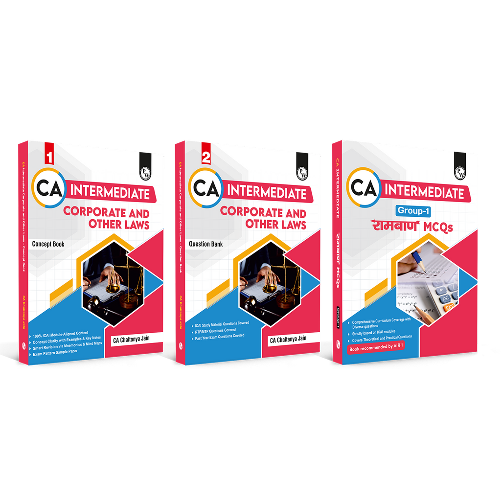 CA Intermediate Corporate & Other Laws Concept Book, Question Bank By CA Chaitanya Jain and Ramban MCQ Group 1 Combo Set of 3 Books For Jan 2027 Attempt