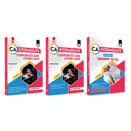 CA Intermediate Corporate & Other Laws Concept Book, Question Bank By CA Chaitanya Jain and Ramban MCQ Group 1 Combo Set of 3 Books For Jan 2027 Attempt