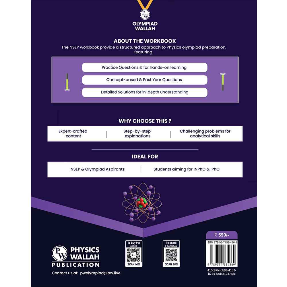 Olympiad Wallah NSEP Class 11 Advanced Physics (Part 2) For JEE & Olympiad 2025 | Practice Questions, PYQ, Detailed Solutions | Ideal For INPhO & IPhO