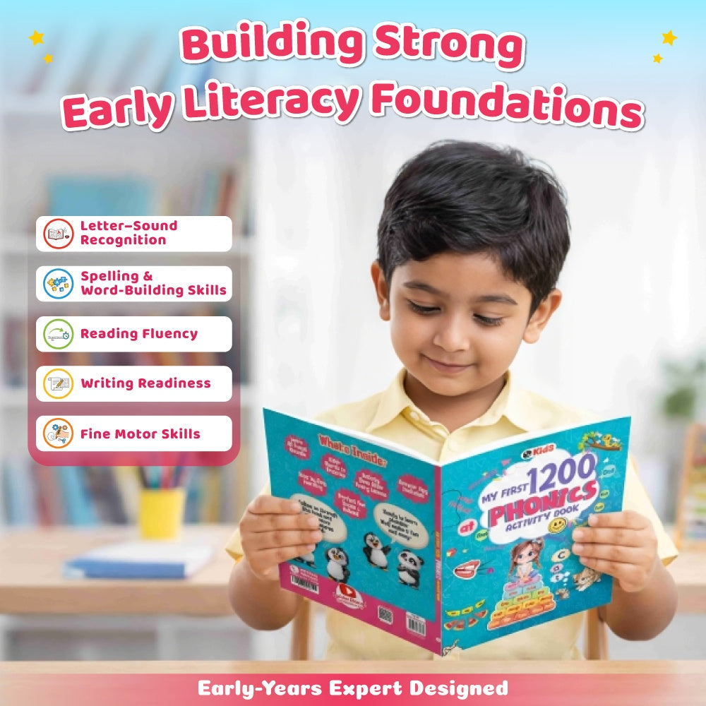 My First 1200 Phonics Activity Book For Kids | Learn Word Families, Short & Long Vowels, Alphabet & Special Sounds, Blending, Word Formatting & Sight Words | Montessori Activity Book For Kids