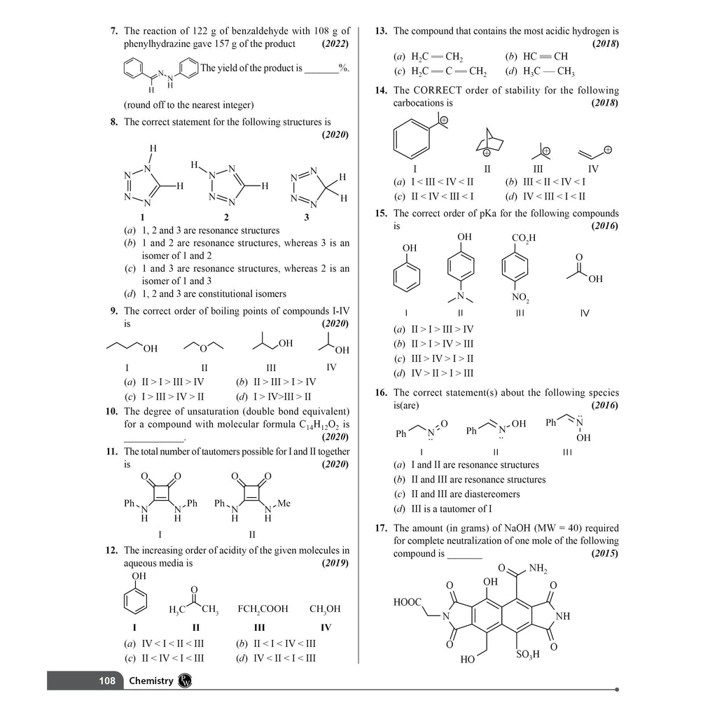 PW IIT JAM Recap 22 Years Chemistry PYQ Chapterwise & Yearwise Previous Year Solved Papers (2026-2005) with 5 Mock Tests l Latest Exam Questions Covered