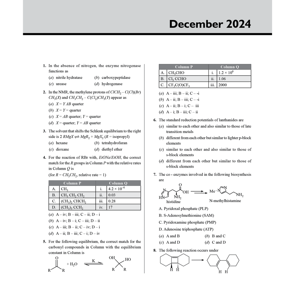 CSIR - NET Recap Chemical Sciences Chapterwise & Yearwise Previous Years Solved Papers (2025-2015) PYQ Latest December 2024 Paper Covered l TIFR, JEST, GATE and IIT JAM Exams
