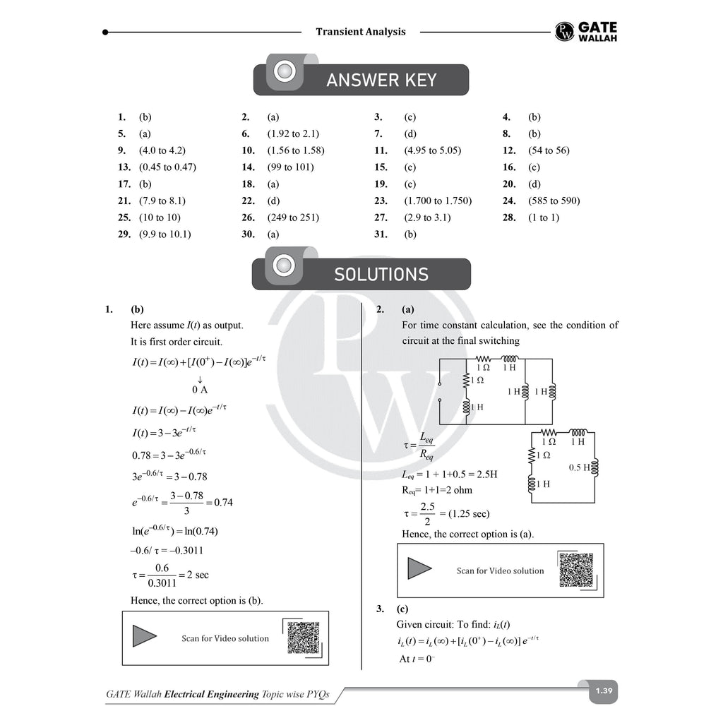 GATEWALLAH Electrical Engineering Topicwise Previous Year Solved Papers (2025 - 2008) with Video Solutions For 2026 Exams | Detailed Text Solutions