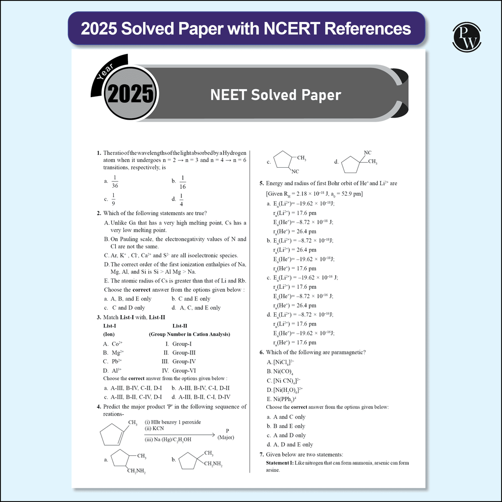 38 Years NEET Previous Year Solved Question Papers Chemistry PYQ (2025 - 1988) Chapterwise Topicwise Solutions For NEET Exam 2026 with Newly Added Topics