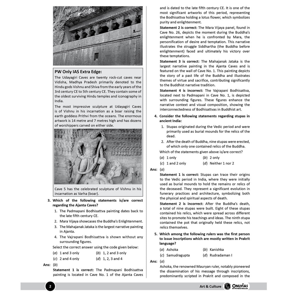 UPSC Mission Prelims Art and Culture Chapterwise Topicwise Question Bank | 220+ Handpicked Questions & Important Topics Covered with Detailed Explanation