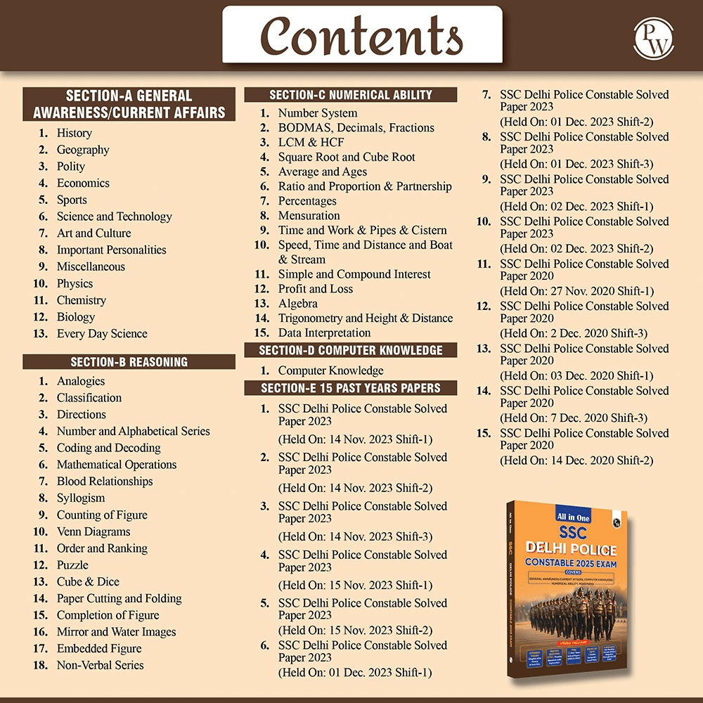 All in One SSC Delhi Police Constable 2025 Exam | Chapterwise Theory, Short Tricks, Exercises,15 Past Year Solved Papers(PYQs) 2023&2020 with 5 Online CBT Tests l English Edition
