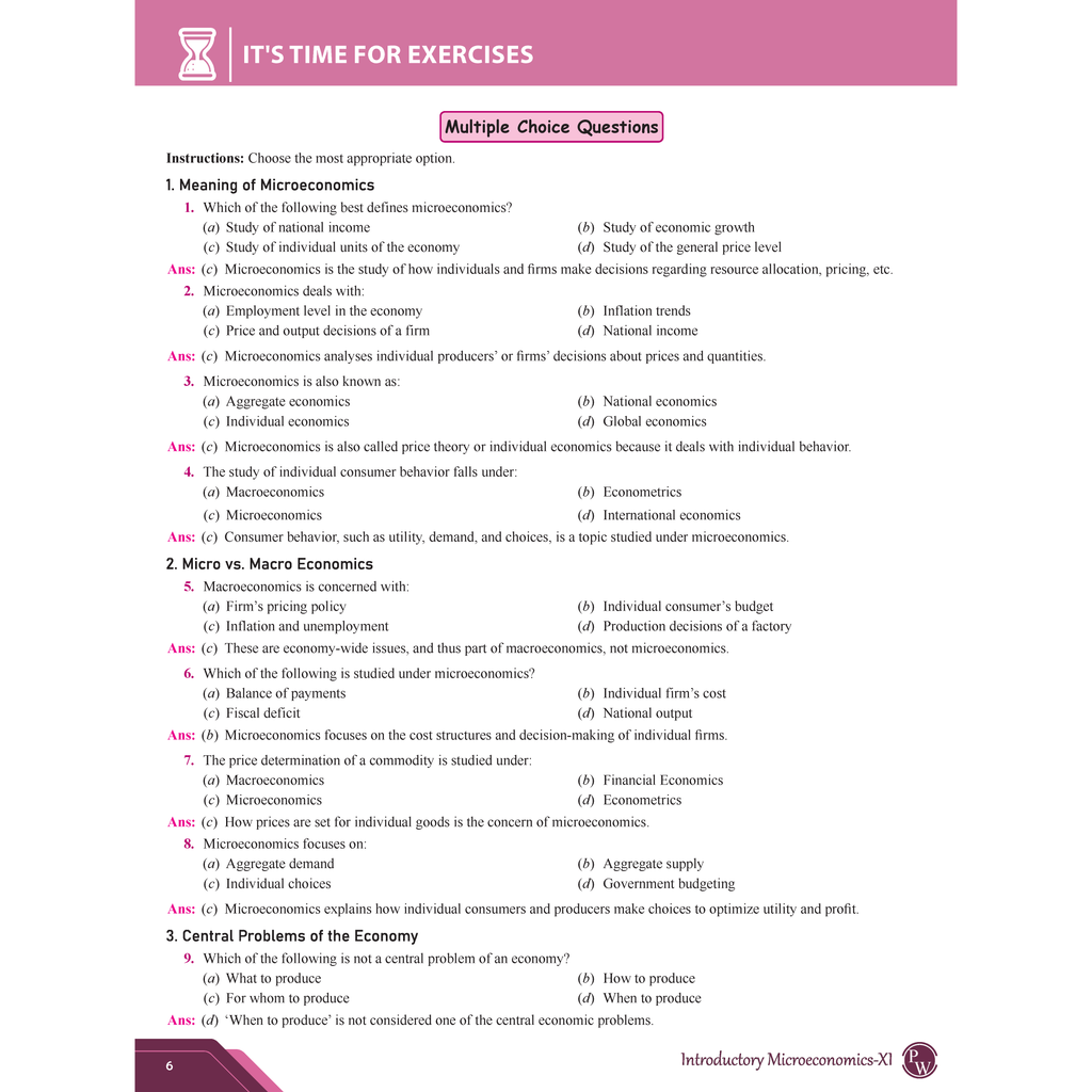CBSE Question & Concept Bank (QCB) Class 11 Introductory Microeconomics Chapter-wise and Topic-wise Solved Questions For 2026 Exams with Competency Based Question