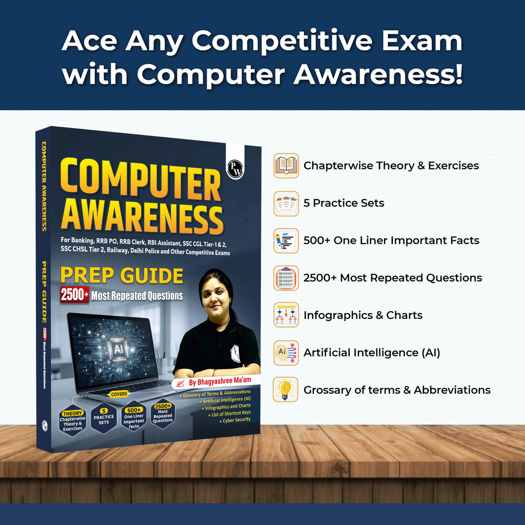 Computer Awareness Book 2026 | Chapterwise Theory and 2500+ Most Repeated Questions & PYQs By Bhagyshree Mam For Banking, Railway, RBI Clerk & Assistant, SSC, Delhi Police and Others Exams