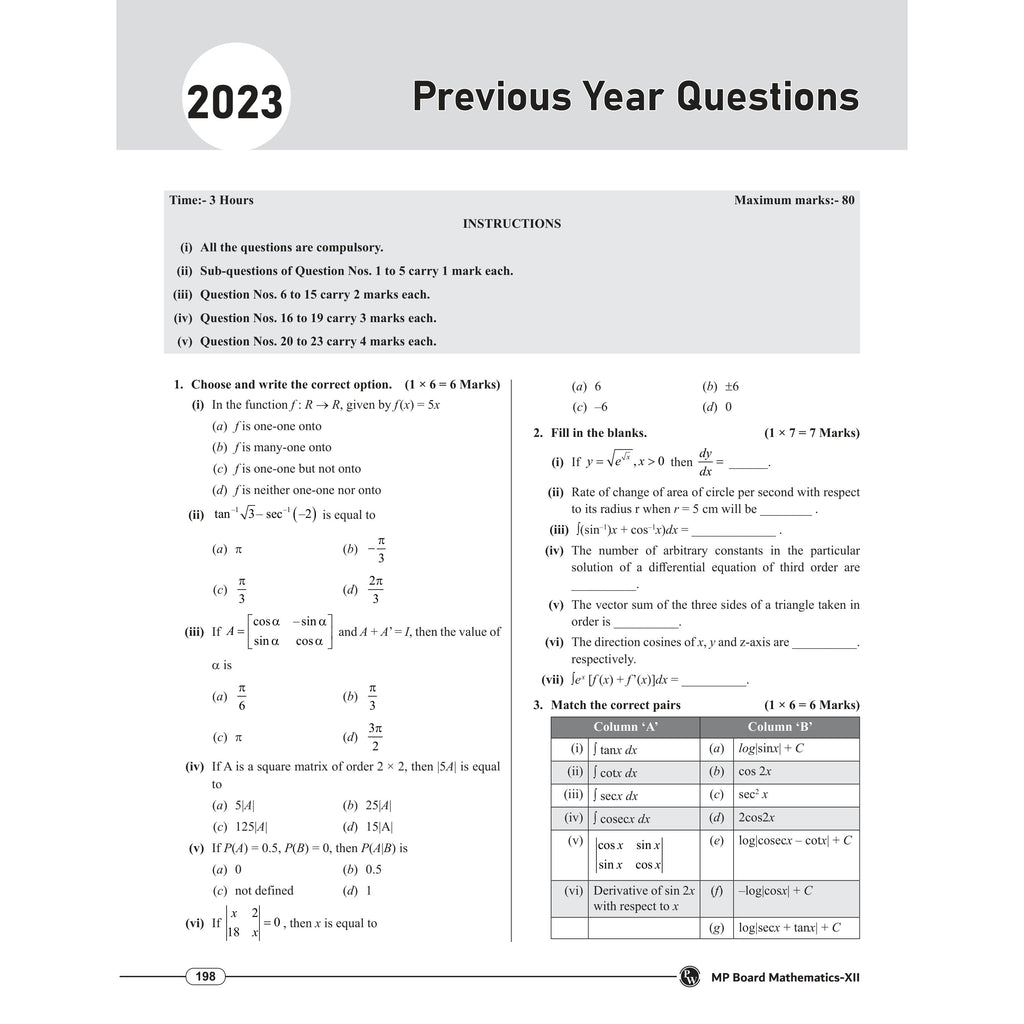 PW Class 12 MP Board Past 5 Years Solved Papers (2026-2022) For 2027 Exam Pattern (English Medium) | Physics, Chemistry, Biology, Maths, English, Hindi | Based on the Latest Exam Pattern