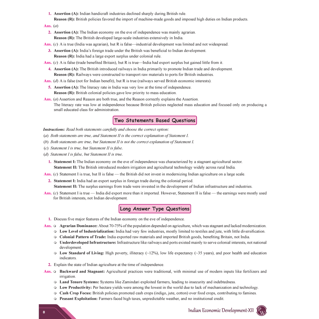 CBSE Question & Concept Bank (QCB) Class 12 Indian Economic Development Chapter-wise and Topic-wise Solved Questions For 2026 Exams with Competency Based Question