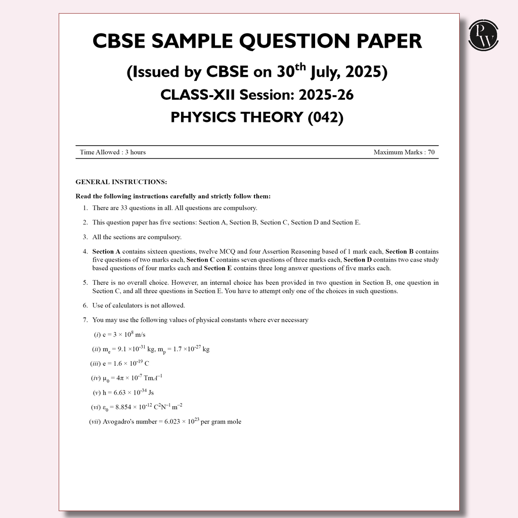 CBSE 12 Sample Question Papers Class 12 Physics, Chemistry & Mathematics Combo Set of 3 Books For 2026 Board Exam (As Per Latest SQP Dated 30 July 2025)