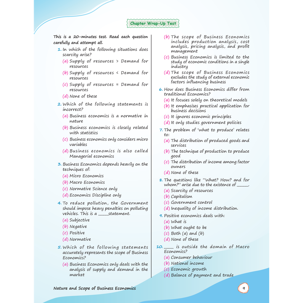 CA Foundation MCQ Revizer Book For Business Economics by Love Kaushik