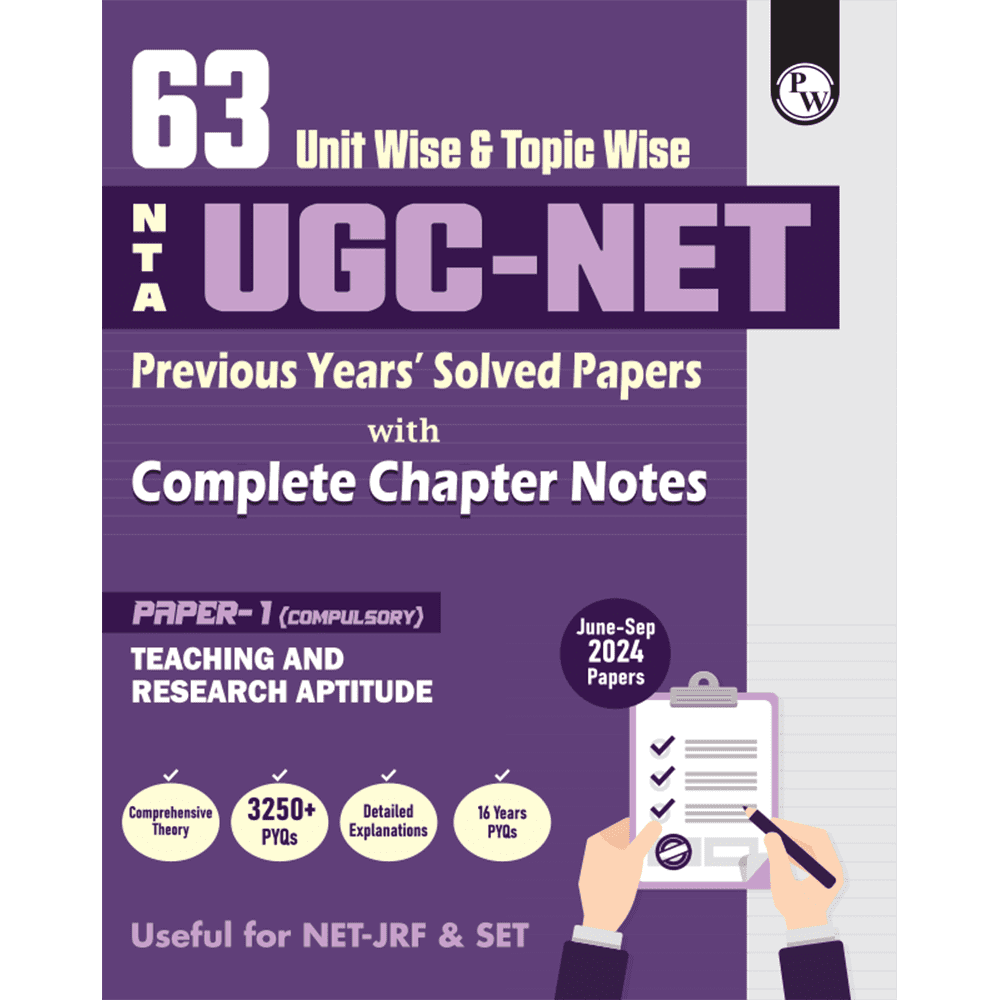 63 UGC NET Paper 1 Previous Year Solved Papers with Complete Chapter Notes I Unitwise and Topicwise | 16 Years PYQs upto September 2024 I NET, JRF, SET