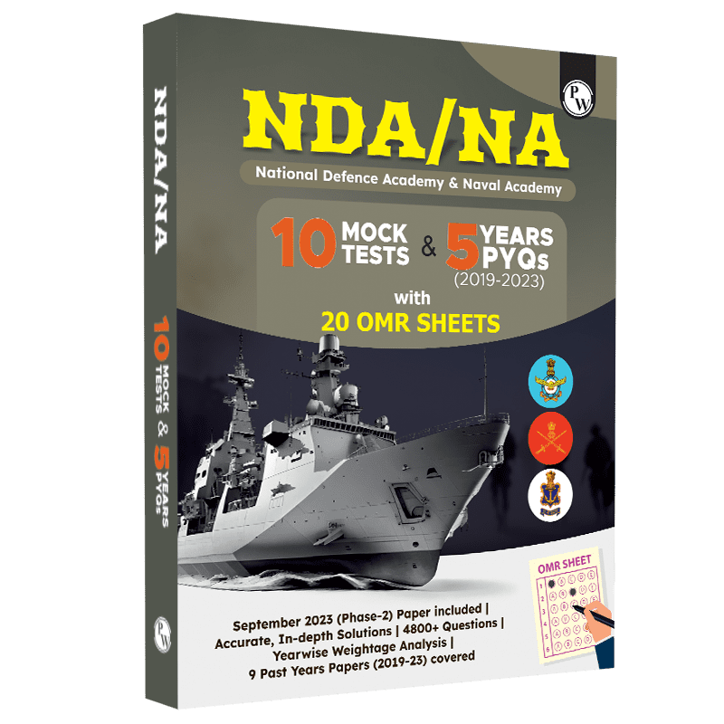 NDA/NA National Defence Academy Naval Academy Mathematics and General Ability -10 Mock Tests and 5 Previous Year Solved Papers 2019-2023 of Phase I and II with 20 OMR Sheets